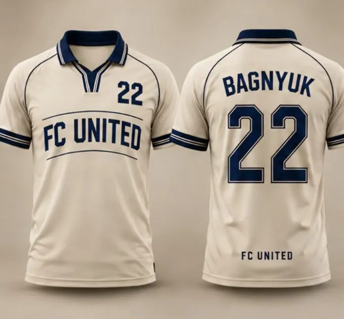Ivory away jersey, front and back with name and number